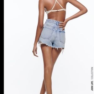 Zara high rise jean shorts